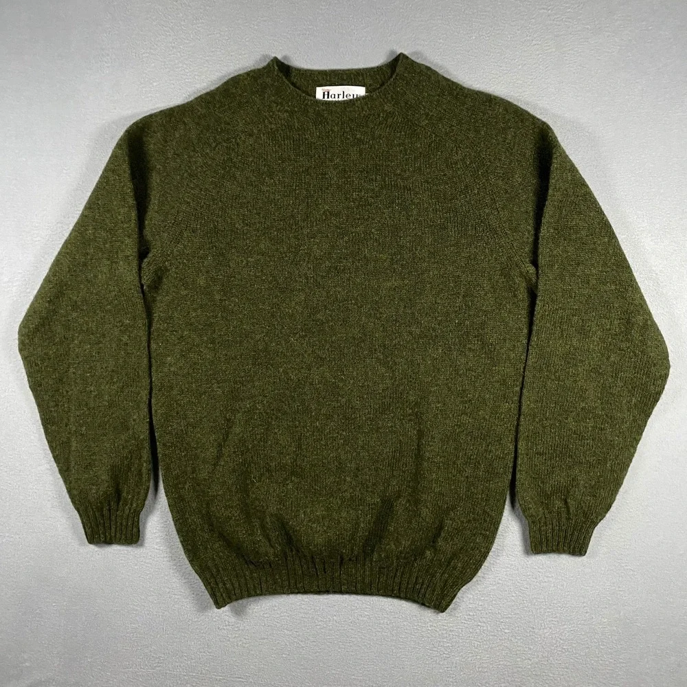 Harley of Scotland Shetland Saddle Sweater Mens XL New Wool Made in Scotland